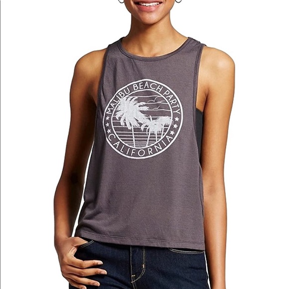NWOT LOL VINTAGE MALIBU BEACHCA GRAPHIC MUSCLE TEE - Picture 1 of 6